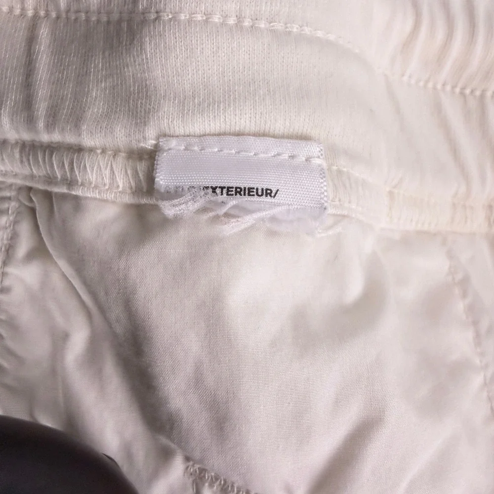 James Perse Drawstring Pants Mens 0 XS Cream Welt Pocket Straight Relaxed Casual